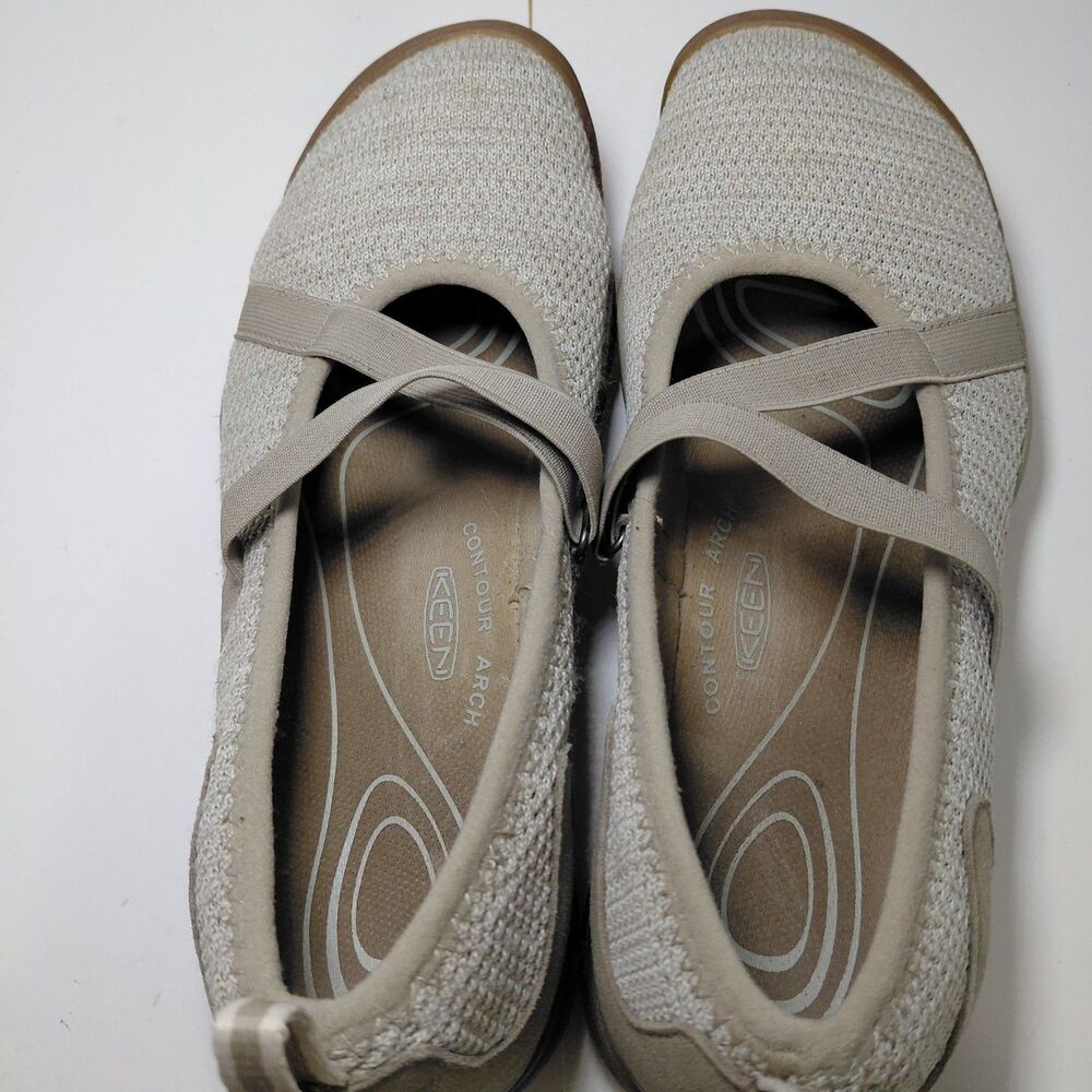 Keen Hush Knit Mary Jane Comfort Slip-Ons Taupe & Tan Women's Size 9 - Picture 5 of 12